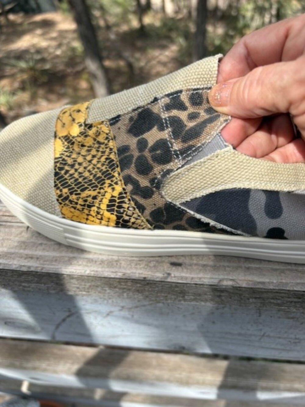 Cute! Geometric Canvas Deck Shoes (NWOT)